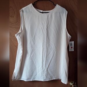 NWT Bon Worth Elegant Cream Sleeveless Top Sz Xl